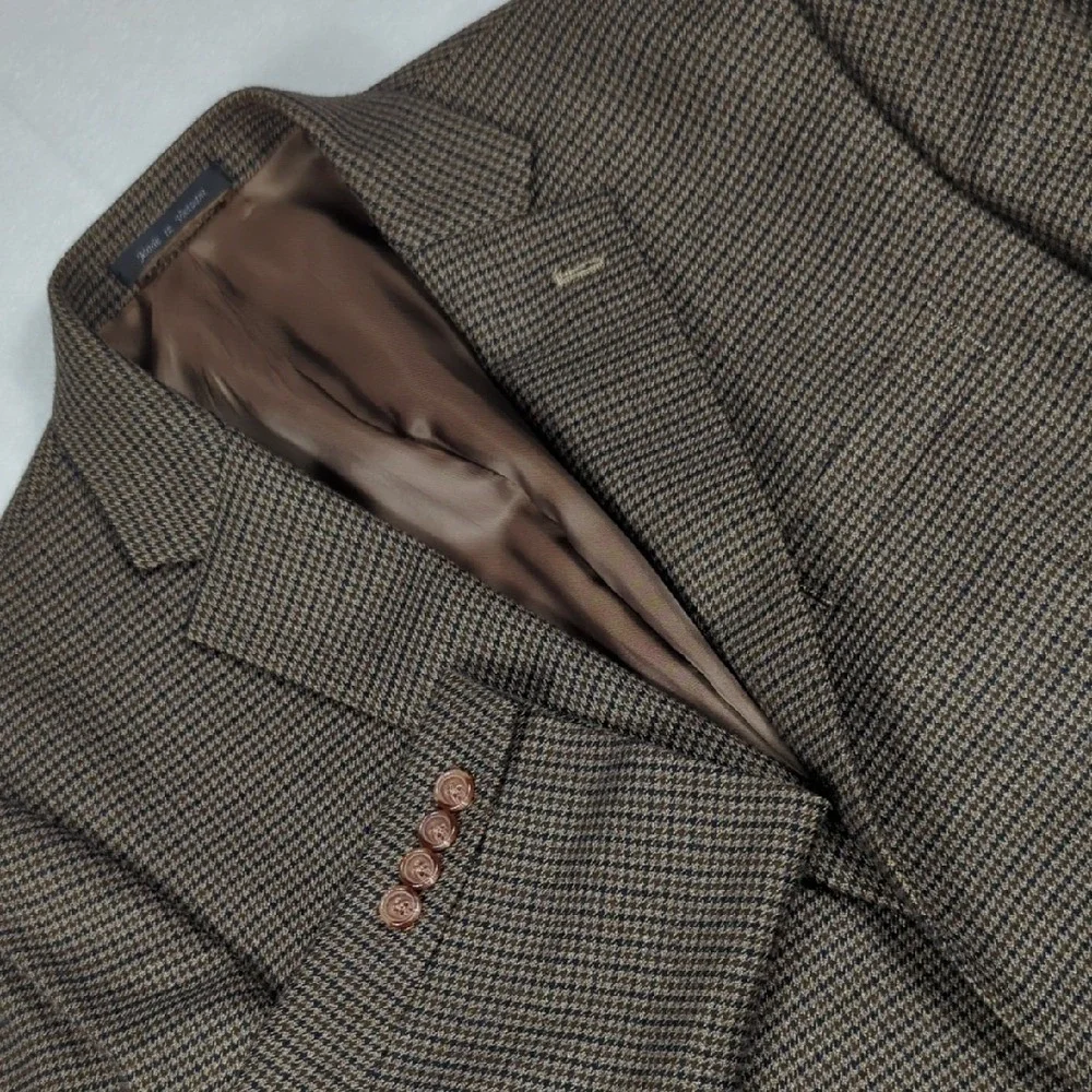 Lauren Ralph Lauren Brown And Black  Houndstooth Mens Blazer‎ Size 42L